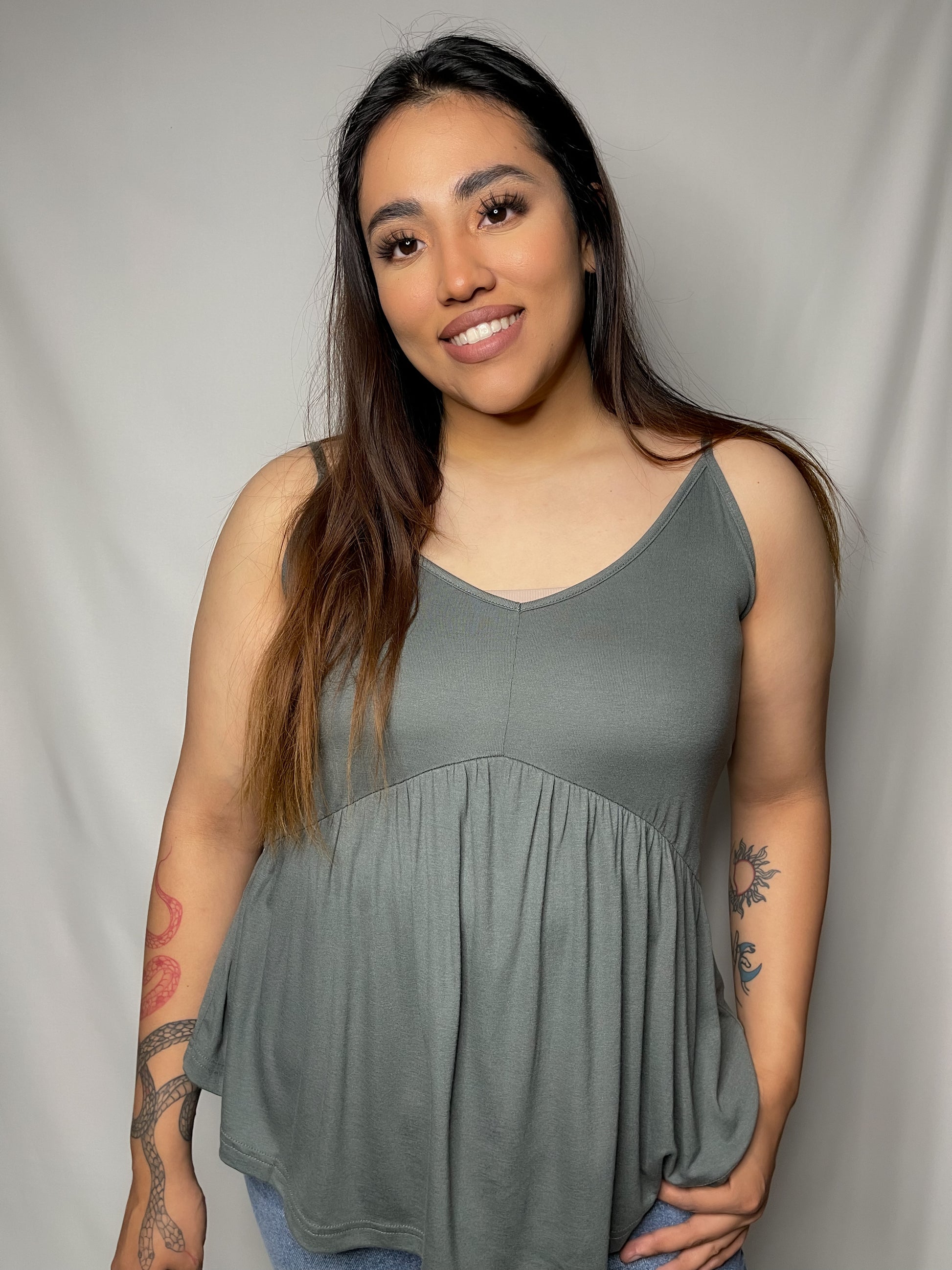 Model is wearing size medium